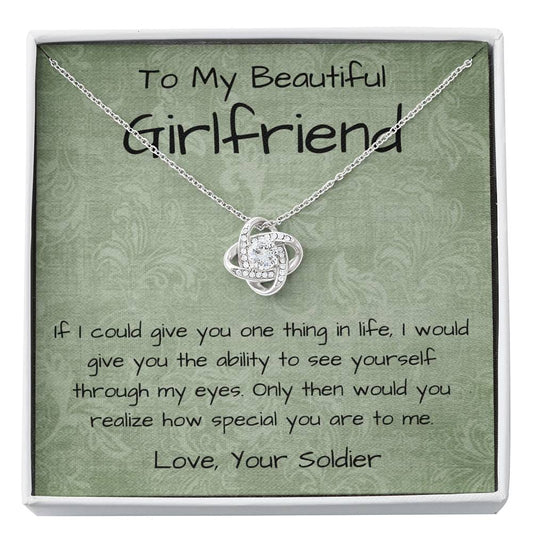 To My Beautiful Girlfriend - If I Could Give You - Love Knot Necklace