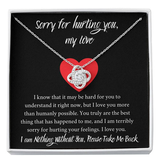 Sorry For Hurting You My Love - I am Nothing Without You, Please Take Me Back - Love Knot Necklace