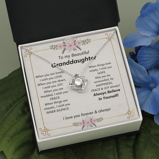 To My Beautiful Granddaughter - I Love You Forever - Love Knot Necklace