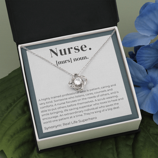 Nurse Definition - Love Knot Necklace