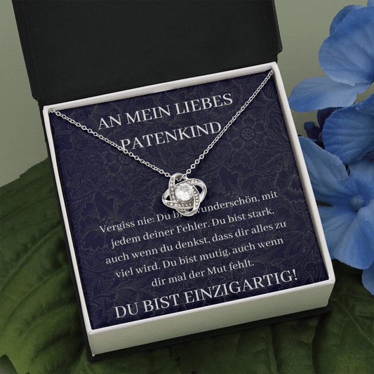 An Mein Liebes Patenkind - Vergiss Nie - Love Knot Necklace