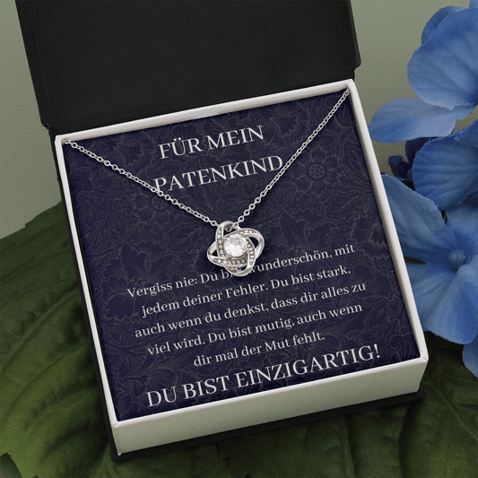 Für Mein Patenkind - Vergiss Nie - Love Knot Necklace
