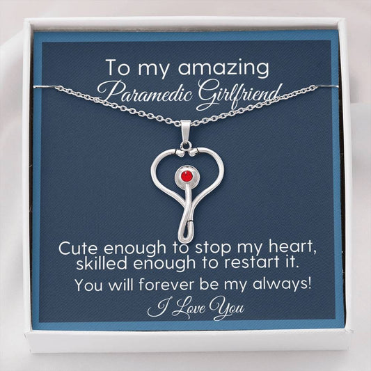 To My Amazing Paramedic Girlfriend - Cute Enough - Stethoscope Necklace