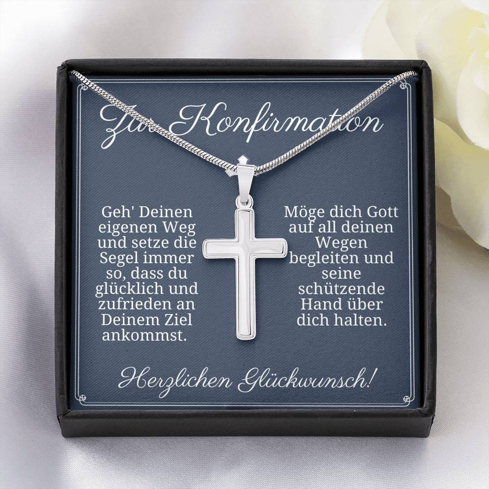 Zur Konfirmation - Geh Deinen Eigenen Weg - Cross Necklace