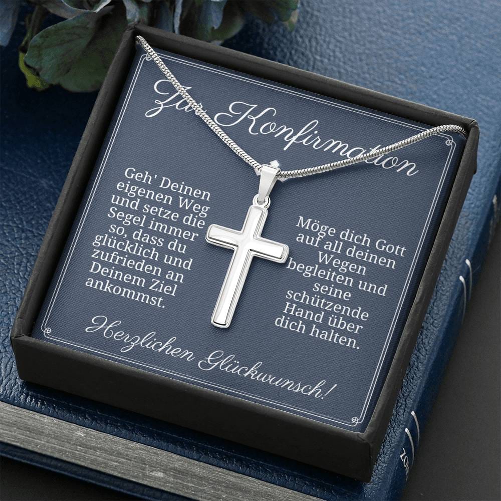 Zur Konfirmation - Geh Deinen Eigenen Weg - Cross Necklace