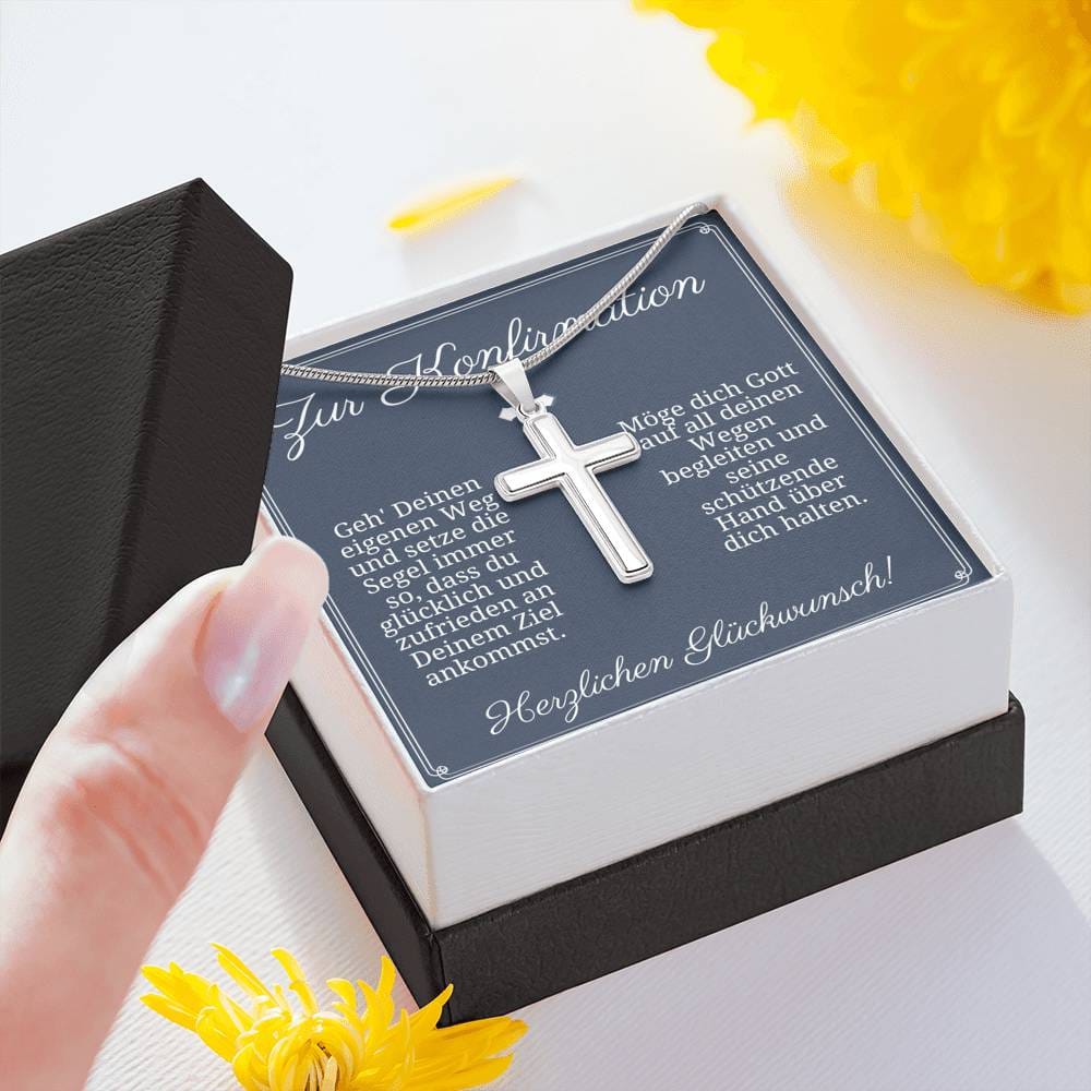 Zur Konfirmation - Geh Deinen Eigenen Weg - Cross Necklace