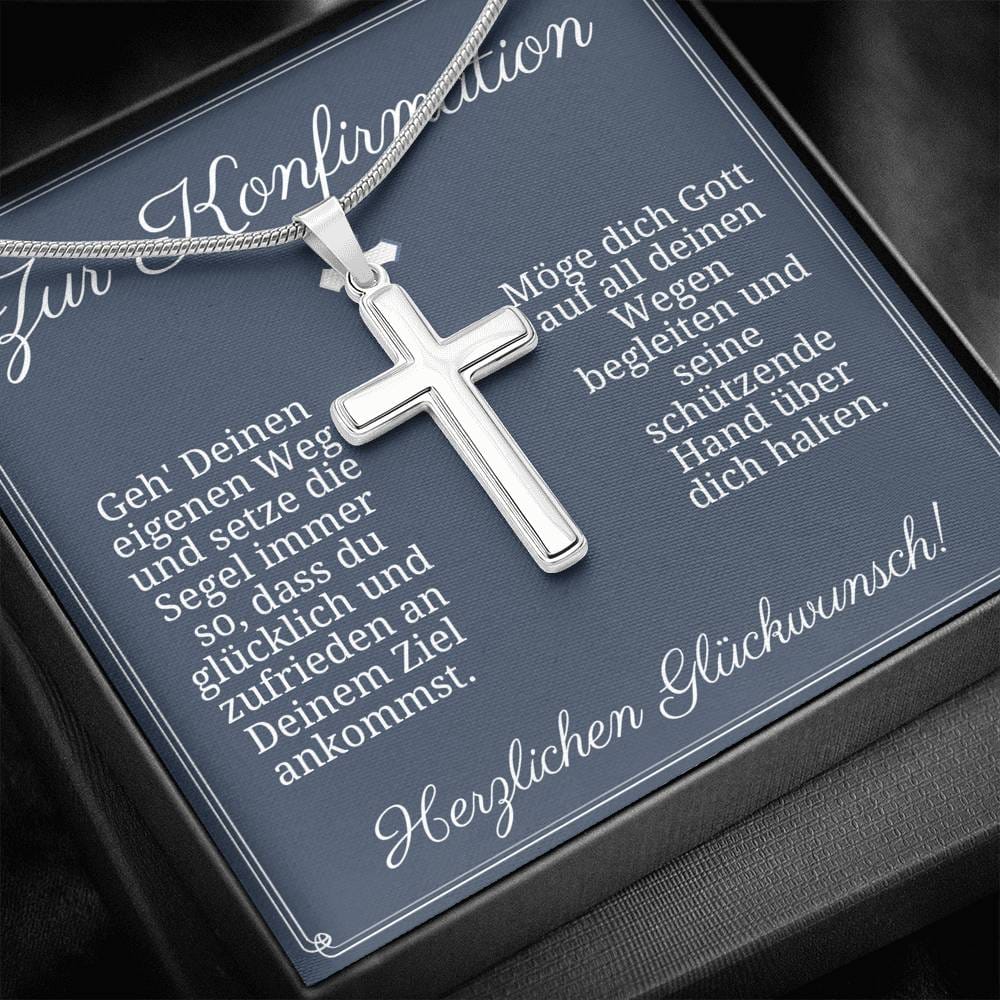 Zur Konfirmation - Geh Deinen Eigenen Weg - Cross Necklace