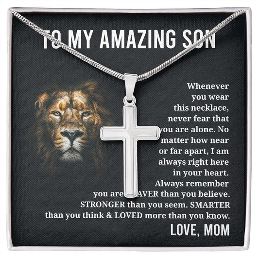 To My Amazing Son - Always Remember - Cross Necklace