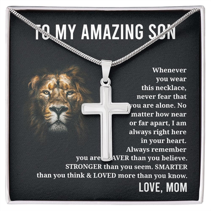 To My Amazing Son - Always Remember - Cross Necklace