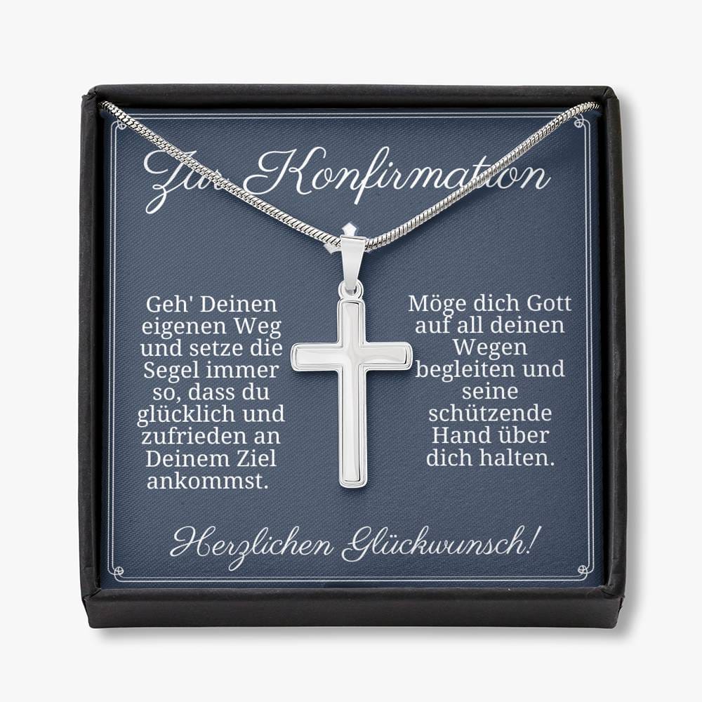Zur Konfirmation - Geh Deinen Eigenen Weg - Cross Necklace