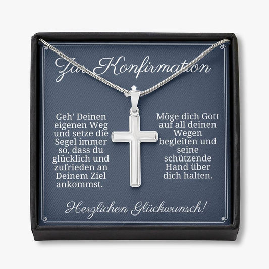 Zur Konfirmation - Geh Deinen Eigenen Weg - Cross Necklace