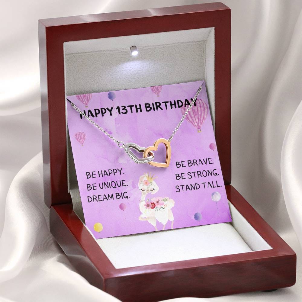 Happy 13th Birthday - Interlocking Hearts Necklace