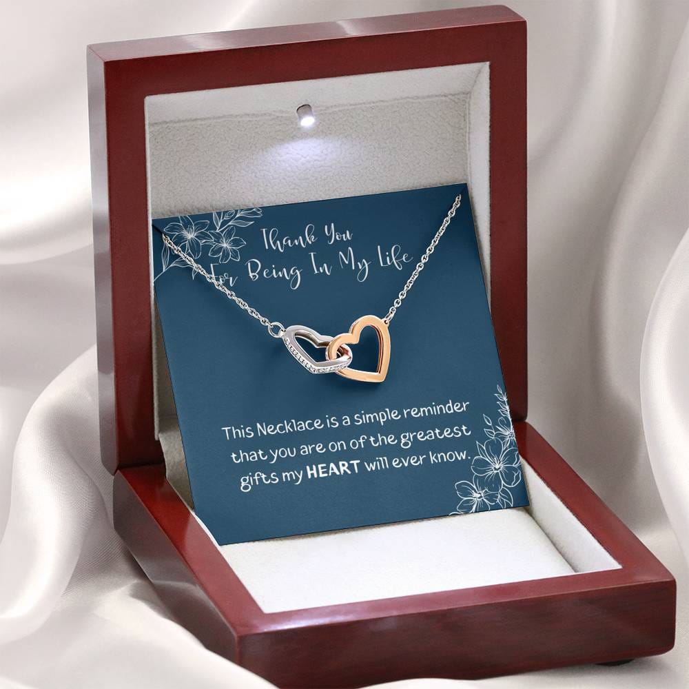 Thank You For Being In My Life - Interlocking Heart Necklace