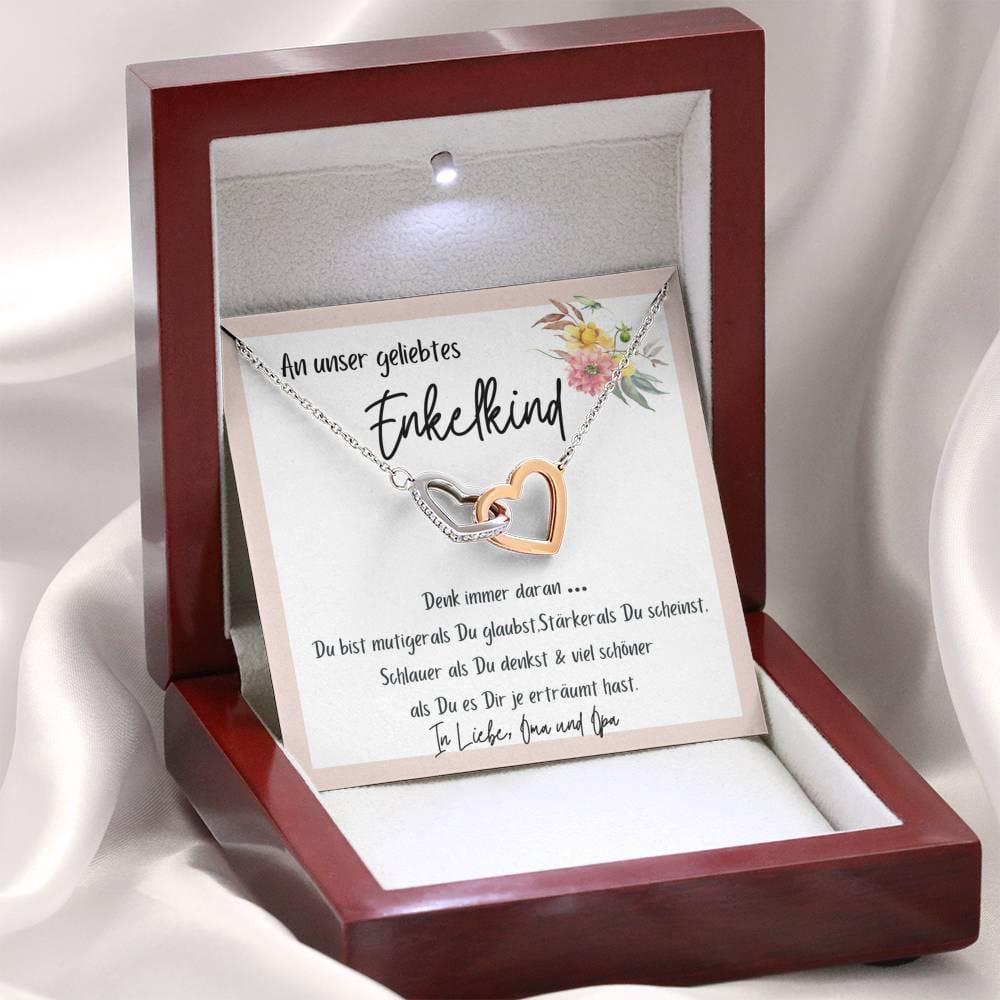 An Unser Geliebtes Enkelkind - Denk Immer Daran - Interlocking Hearts Necklace