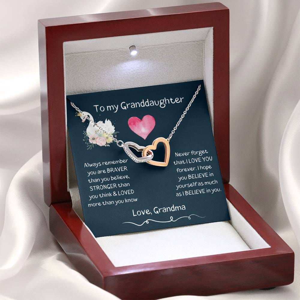 To my Granddaughter Interlocking Heart - Always Remember - Love Grandma