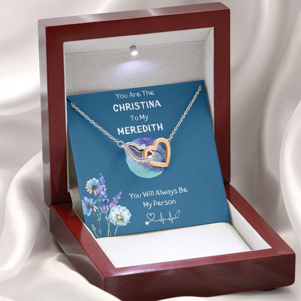 You Are The Christina To My Meredith - Interlocking Heart - Blue