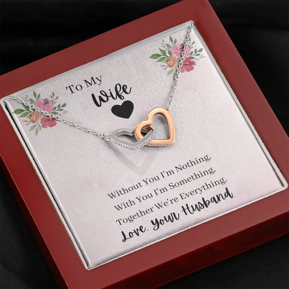 To My Wife - Without You - Interlocking Hearts Necklace