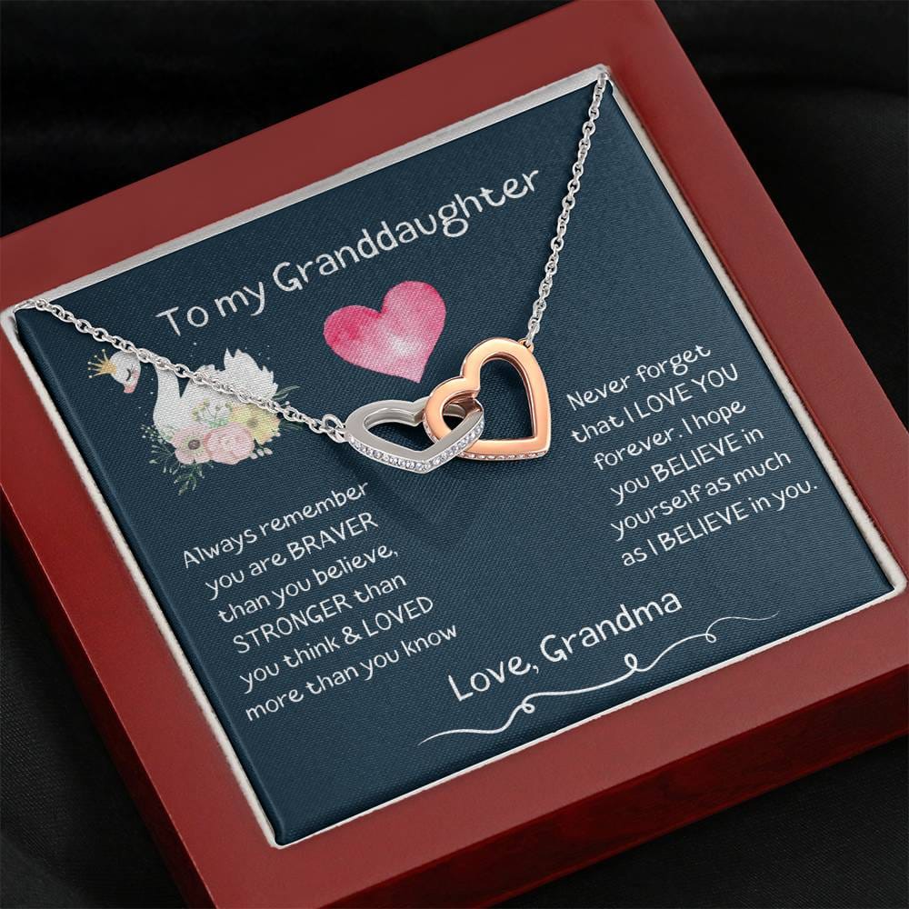 To my Granddaughter Interlocking Heart - Always Remember - Love Grandma