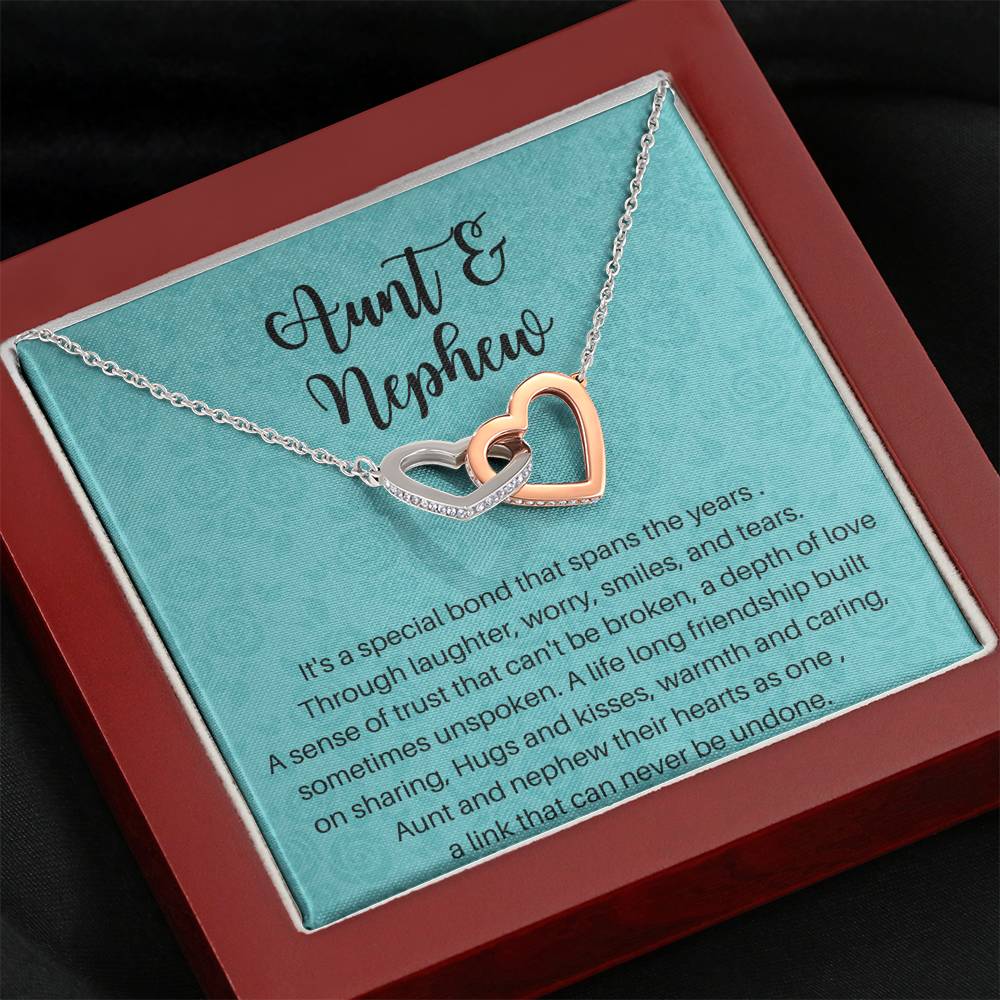 Aunt And Nephew - Its A Special Bond - Interlocking Hearts Necklace