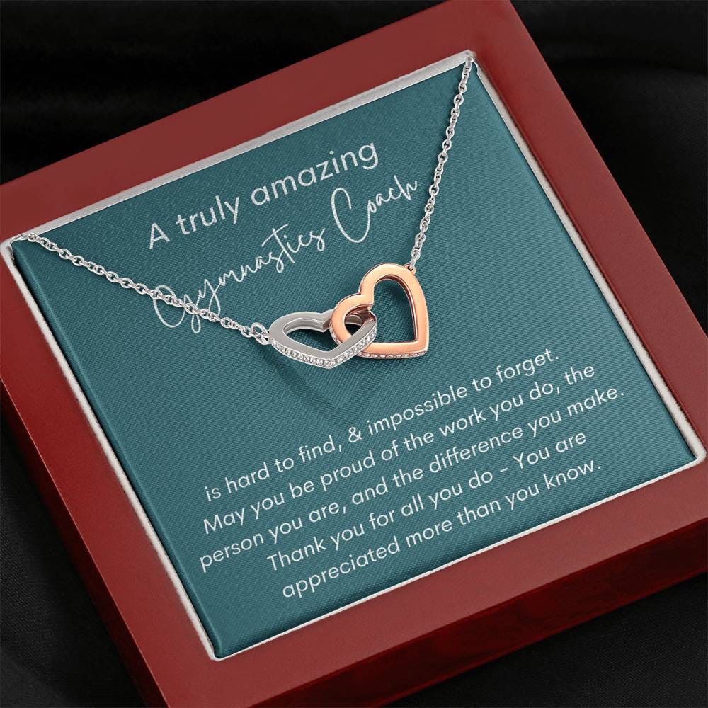 A Truly Amazing Gymnastics Coach - Interlocking Hearts Necklace