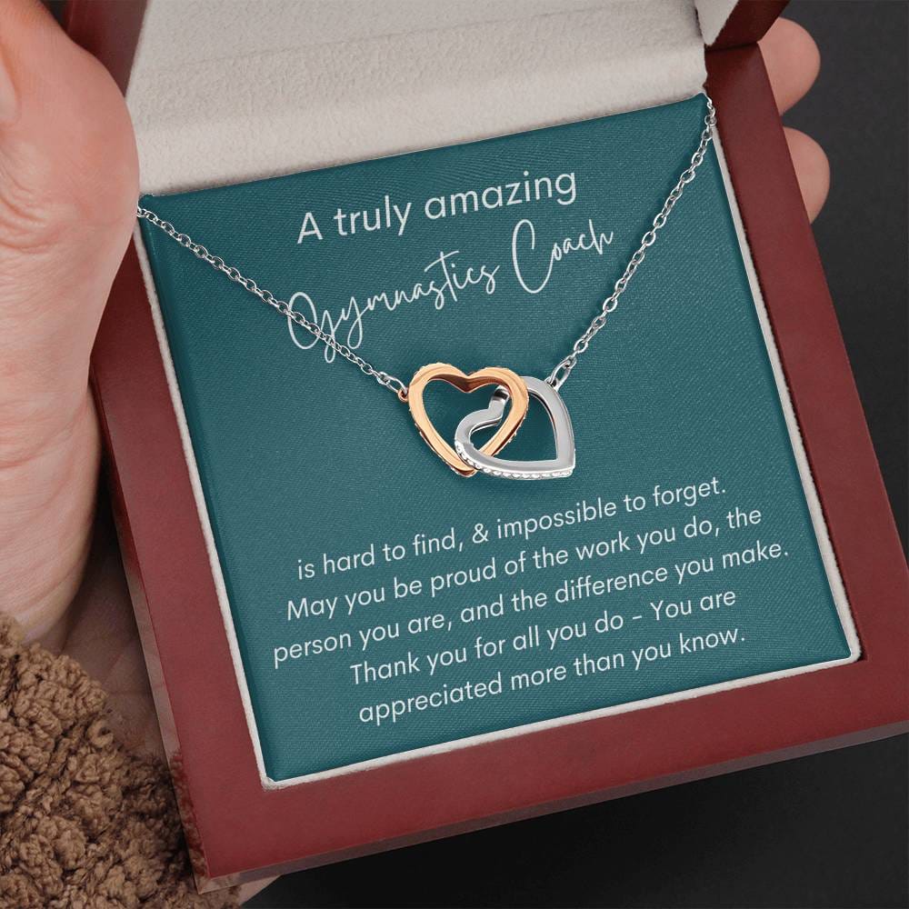 A Truly Amazing Gymnastics Coach - Interlocking Hearts Necklace