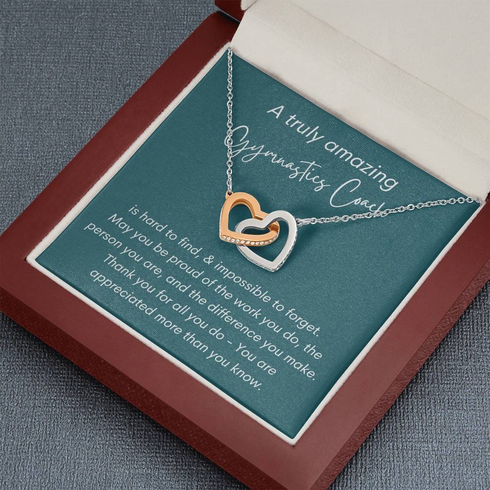 A Truly Amazing Gymnastics Coach - Interlocking Hearts Necklace