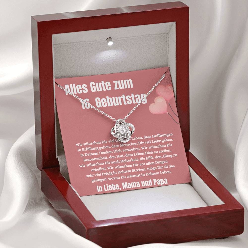 Alles Gute zum 16. Geburtstag - Liebesknoten Kette