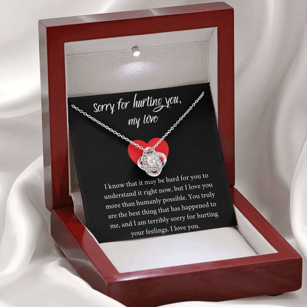 Sorry For Hurting You My Love - I Love You - Love Knot Necklace