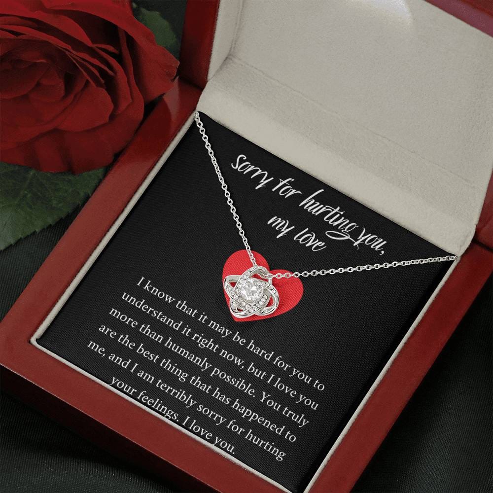 Sorry For Hurting You My Love - I Love You - Love Knot Necklace