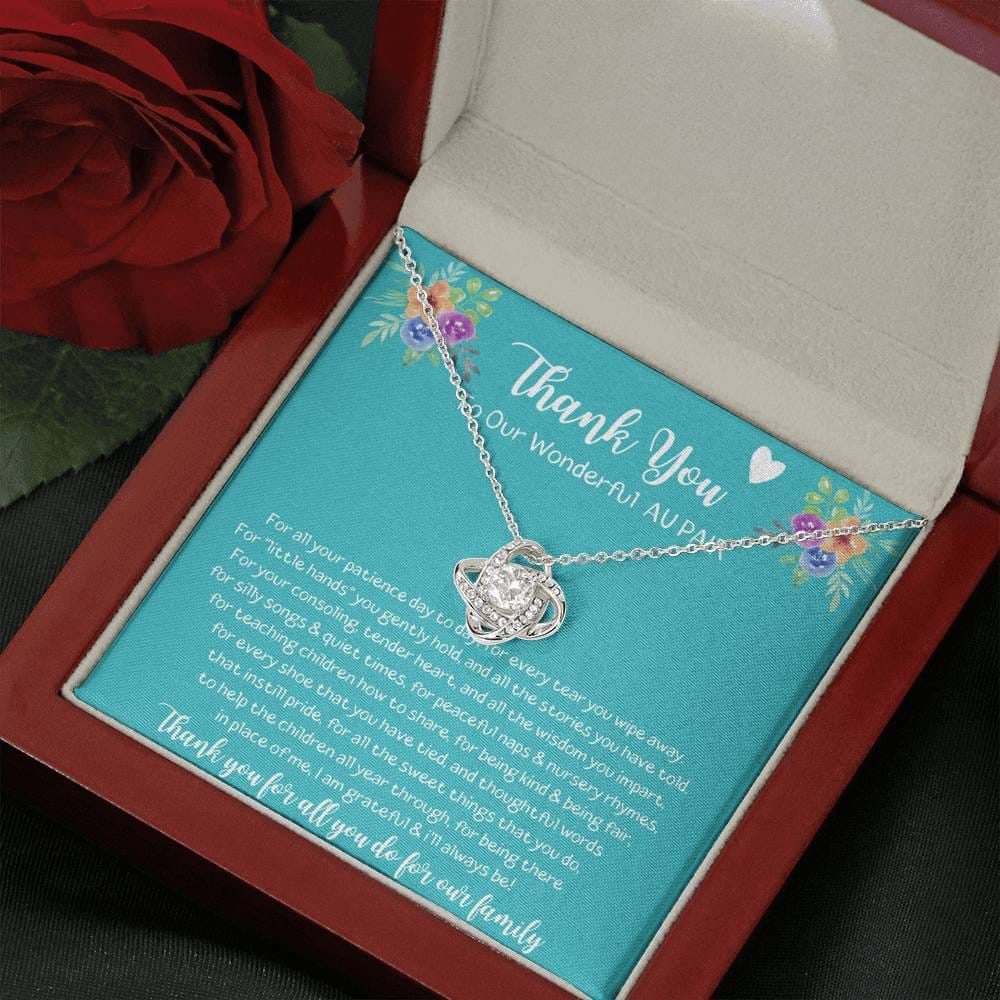 Thank You To Our Wonderful Au Pair - Love Knot Necklace