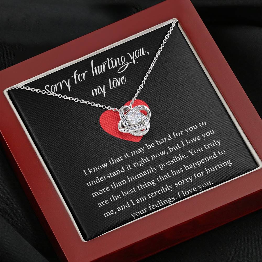 Sorry For Hurting You My Love - I Love You - Love Knot Necklace