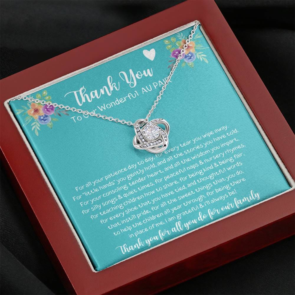 Thank You To Our Wonderful Au Pair - Love Knot Necklace