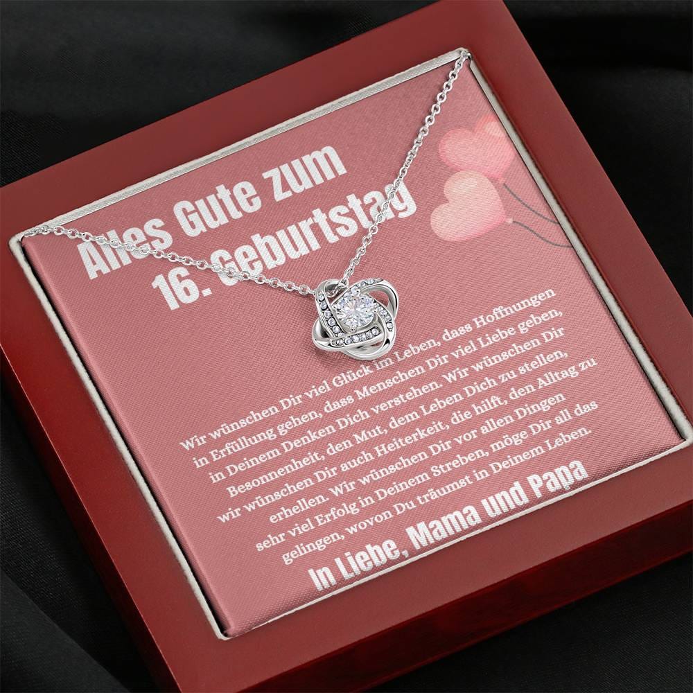 Alles Gute zum 16. Geburtstag - Liebesknoten Kette