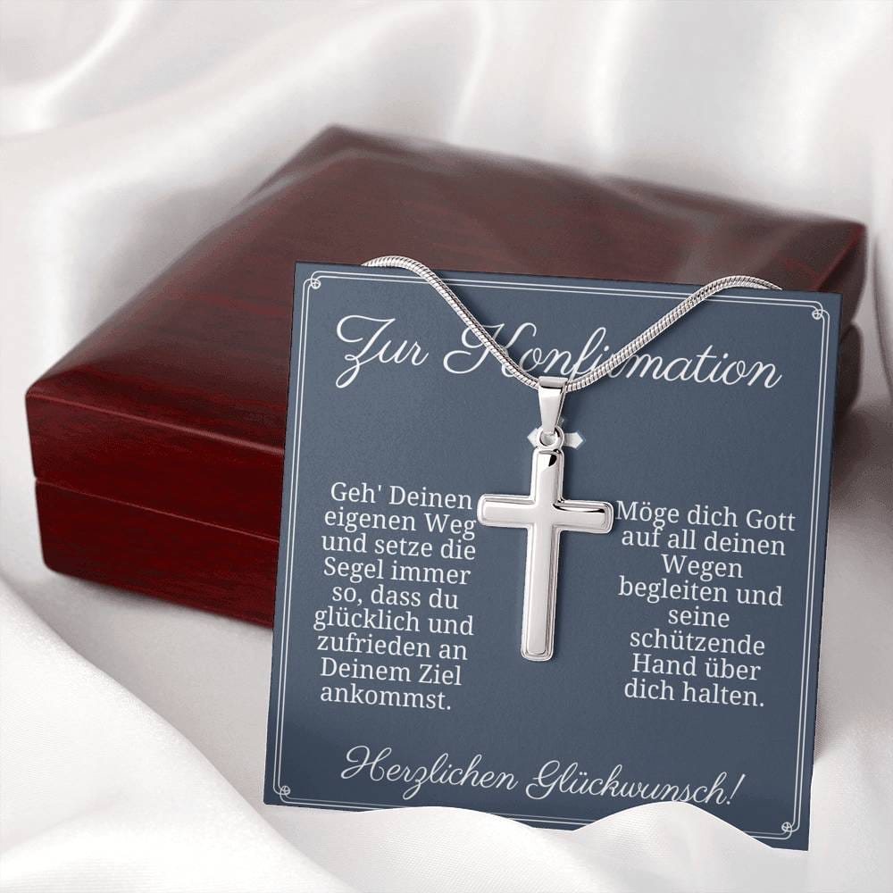 Zur Konfirmation - Geh Deinen Eigenen Weg - Cross Necklace