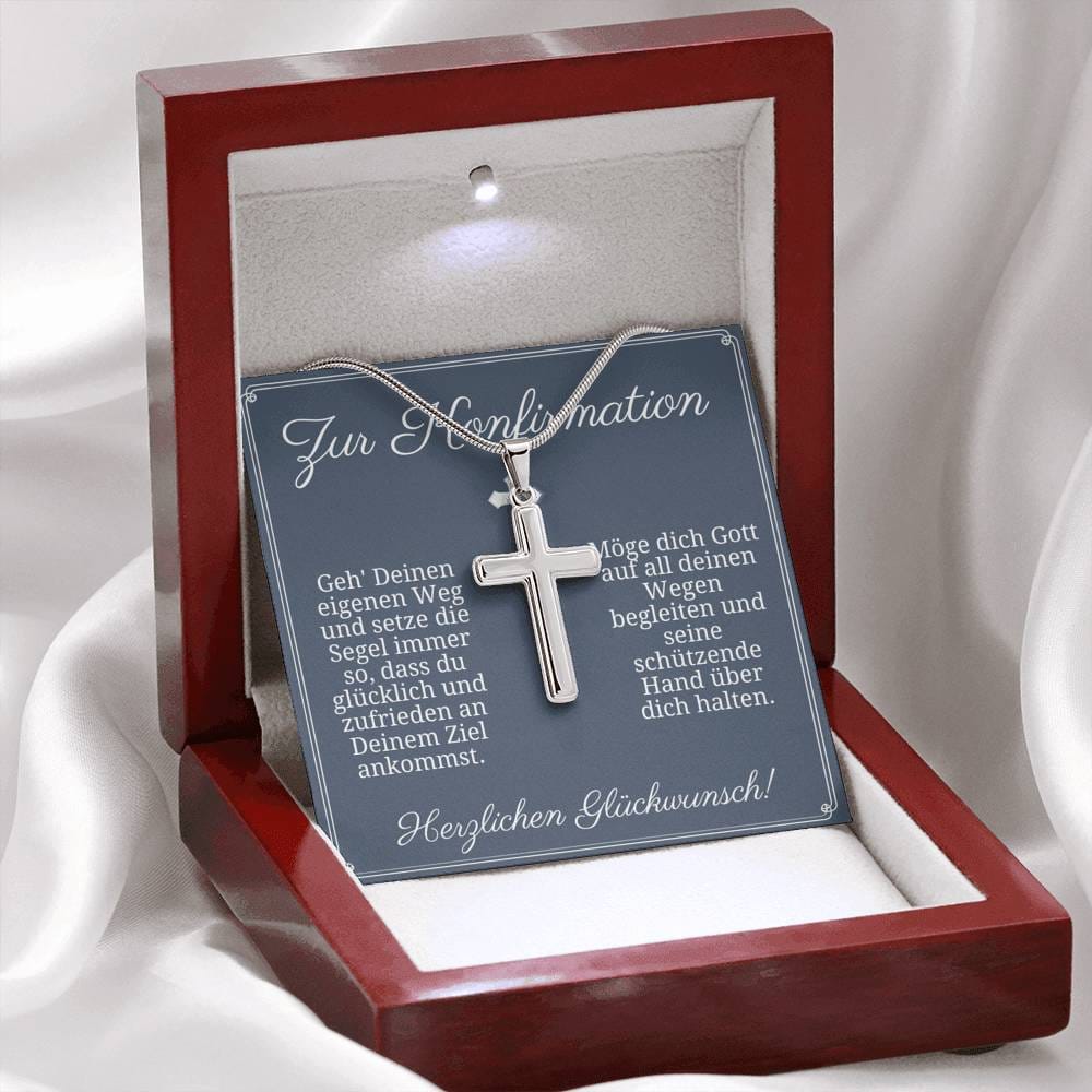 Zur Konfirmation - Geh Deinen Eigenen Weg - Cross Necklace