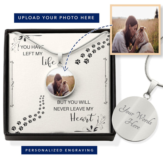 In Loving Memory Of My Dog - Photo Circle Necklace