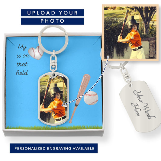 Baseball Keychain - My Heart Is On That Field