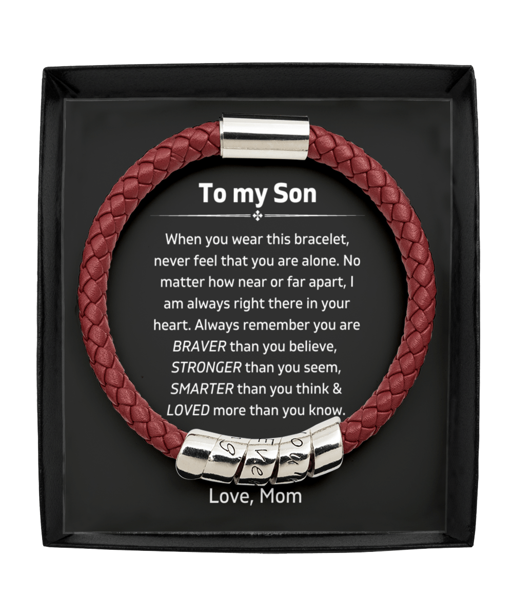 To My Son - When You Wear This Bracelet - Vegan Leather Bracelet