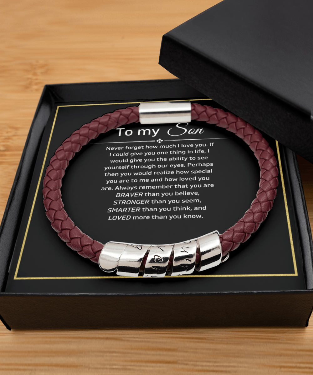 To My Son - Always Remember - Vegan Leather Bracelet