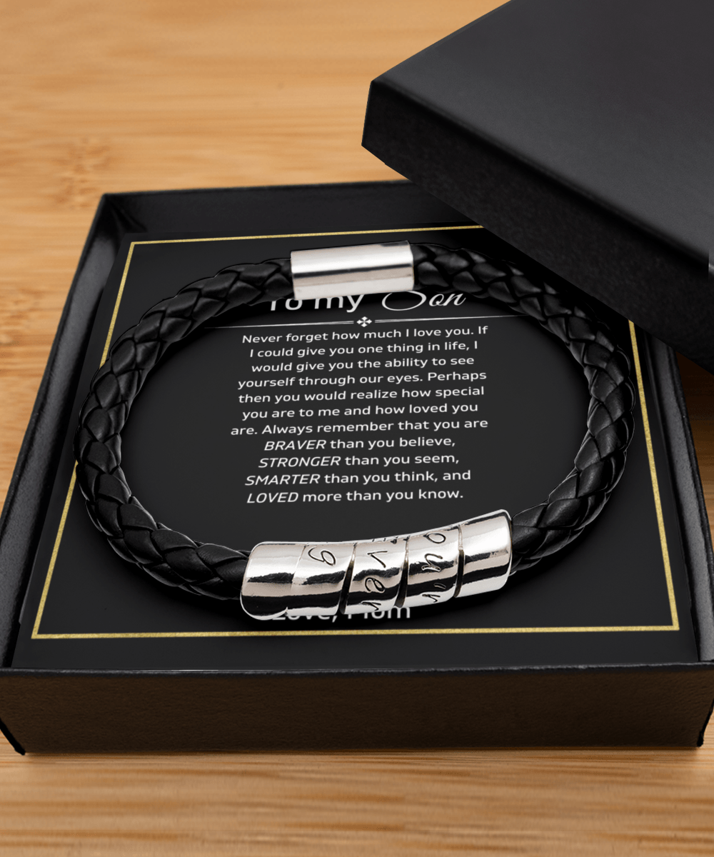 To My Son - Always Remember - Vegan Leather Bracelet